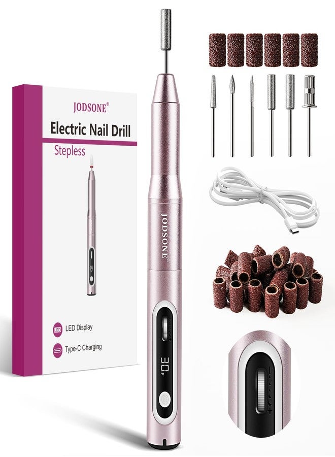 JODSONE Professional Nail Drill 30000 RPM Low Noise with Speed Control Slide Button and 6 Replacement Drill Bits ,Manicure Pedicure Tools for Home Salon Use - Image 1